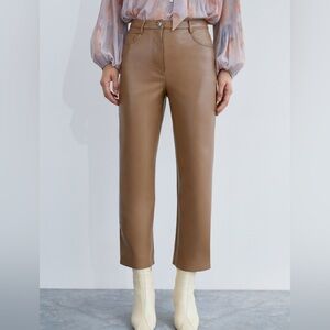 Aritzia The Melina Cropped Leather Pants